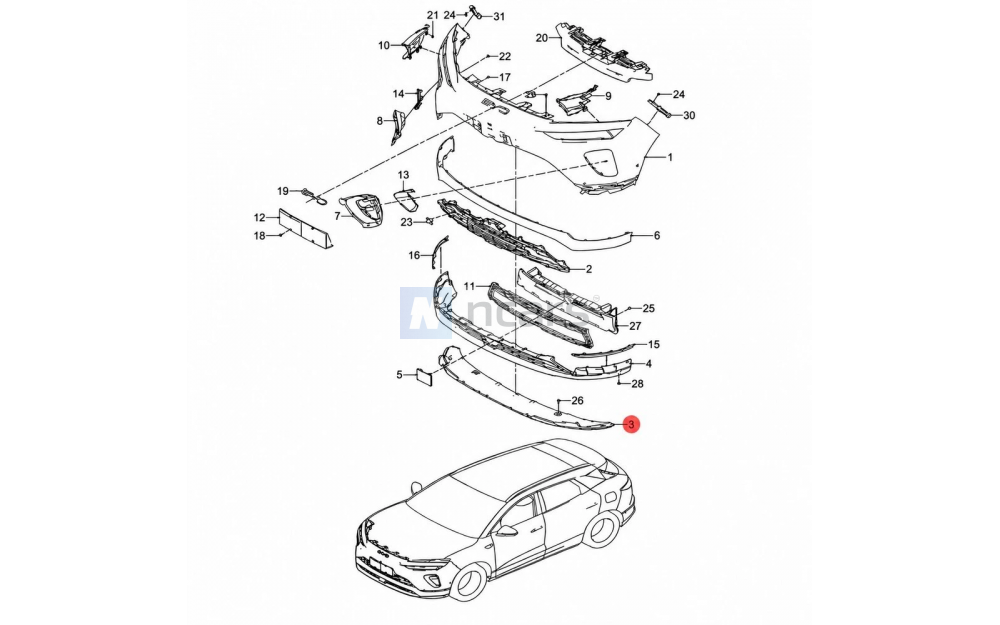 Захист переднього бампера для BYD Sea Lion 06 (SHHA-2803147/17)